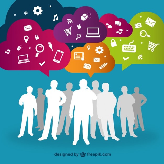 Social media interacting people vector 23