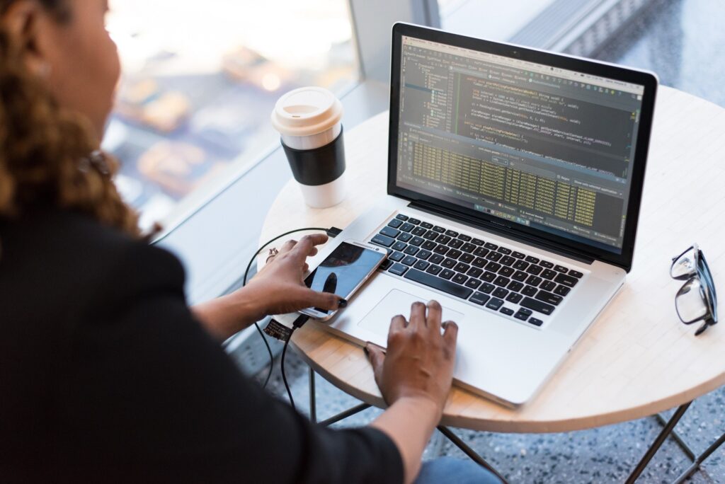 Adult coding coffee