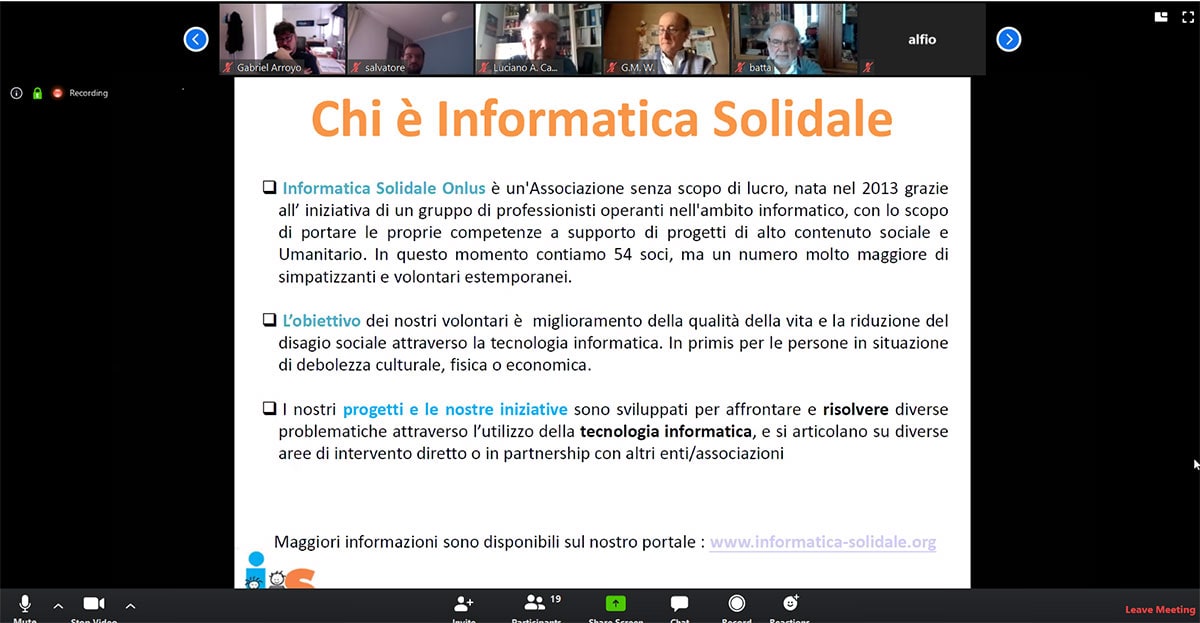 ScreenShot Assemblea Aprile 2020