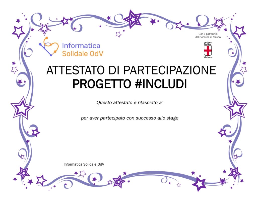 INCLUDI ATTESTATO 2022 vuoto page